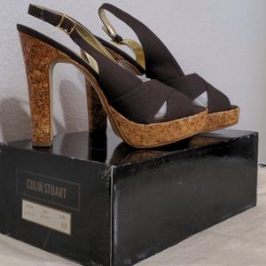 Colin Stuart heels, Never worn, brown, 8.5 US